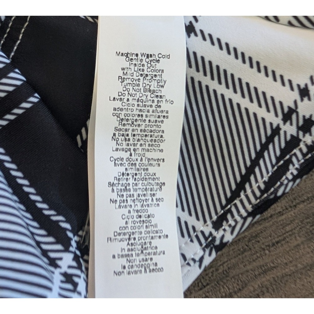 EleVen by Venus Williams One More Time Tank Black White Plaid Crop Top XS NEW - Picture 8 of 11
